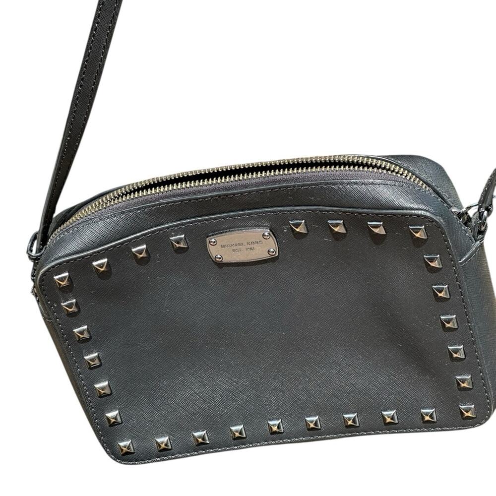 Michael Kors Sandrine East West Black Studded Crossbody Bag
